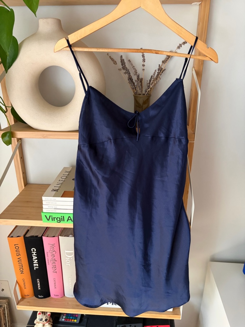 La SENZA Navy Satin Slip Camisole Dress